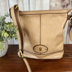 Fossil Tan Leather Hobo Bag